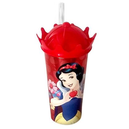 Imagem de Kit 2 Copos da Branca de Neve Coroa decorativa e Canudo Plasútil