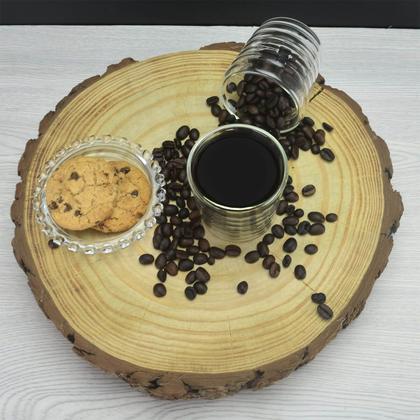 Imagem de kit 2 Copos de Vidro Parede Dupla Café Chá Linha Bistrô 80ml