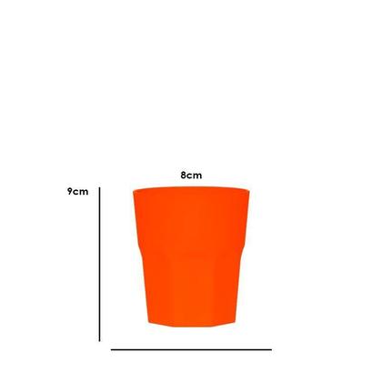 Imagem de Kit 2 Copos Mini Roma Alaranjado 300Ml Plástico Premium