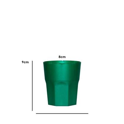 Imagem de Kit 2 Copos Mini Roma Verde 300Ml Plástico Premium