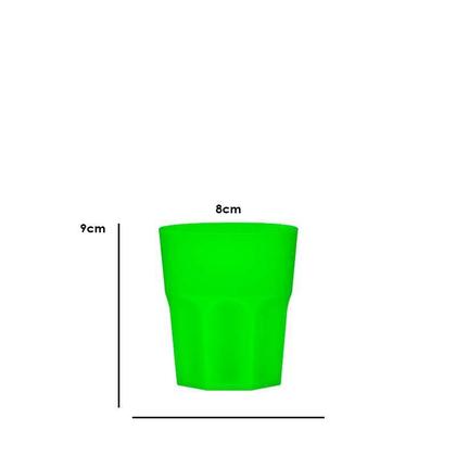 Imagem de Kit 2 Copos Mini Roma Verde Neon 300Ml Plástico Premium