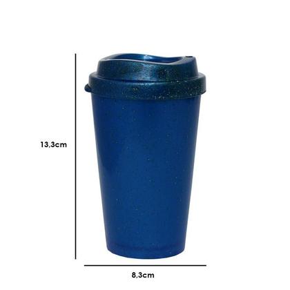 Imagem de Kit 2 Copos Mug Fibra Madeira Greencolors Azul 320Ml
