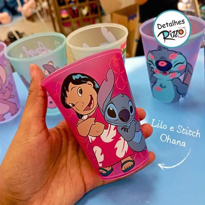 Imagem de Kit 2 Copos Plástico Stitch 280ml Disney Original Lembrancinha Presente