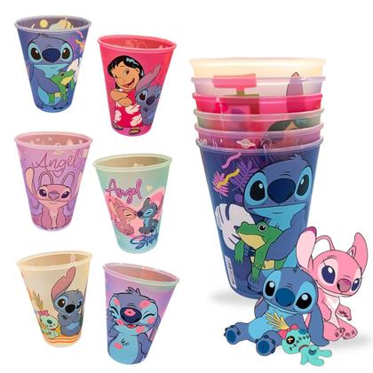 Imagem de Kit 2 Copos Plástico Stitch 280ml Disney Original Lembrancinha Presente