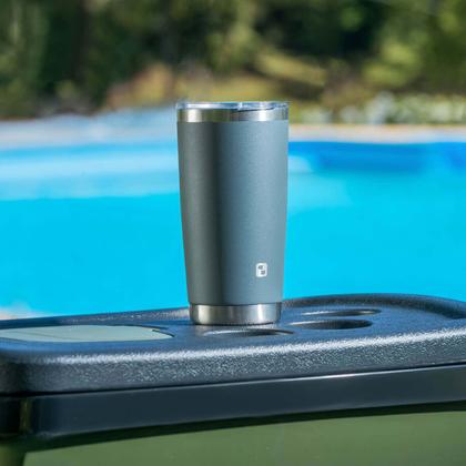 Imagem de Kit 2 Copos Térmicos de Cerveja Parede Dupla Inox com Tampa 500ml Everest Soprano Cinza