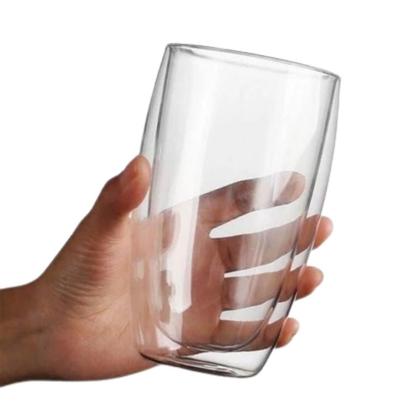Imagem de Kit 2 Copos Vidro Borossilicato Parede Dupla 470 ml p/ Suco Café Expresso Cappuccino Chá Bebidas