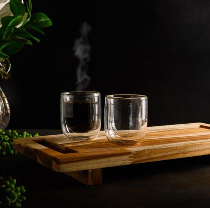 Imagem de Kit 2 Copos Vidro Duplo Café 100ml Resistente ao Calor