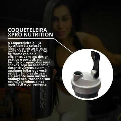 Imagem de Kit 2 Coqueteleira Shakeira Xpro Nutrition Preto 600ml Academia Treino Musculação Shake Exclusiva