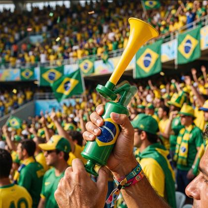 Imagem de Kit 2 Cornetas De Ar Apitos Vuvuzelas Para Torcedor Copa Do Mundo