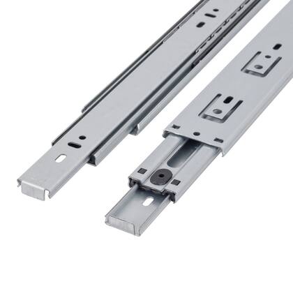 Imagem de Kit 2 Corrediça Telescópica Light 25cm Zincada H35 Trilha Para Gaveta Armário Gavetas 30kg 1 Par
