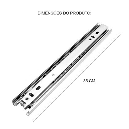 Imagem de Kit 2 Corrediça Telescópica Trilho Larga S42 350mm