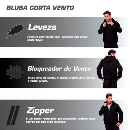 Imagem de Kit 2 Corta Vento Masculino Jaqueta Frio Inverno Capuz Touca