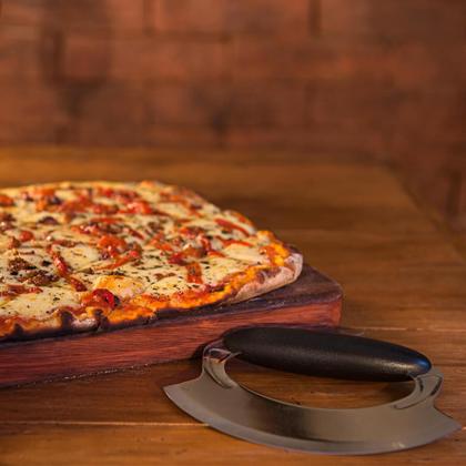 Imagem de Kit 2 Cortadores de Pizza Aço Inox Brinox Precision Plus 16,5cm Preto Massas Temperos Legumes