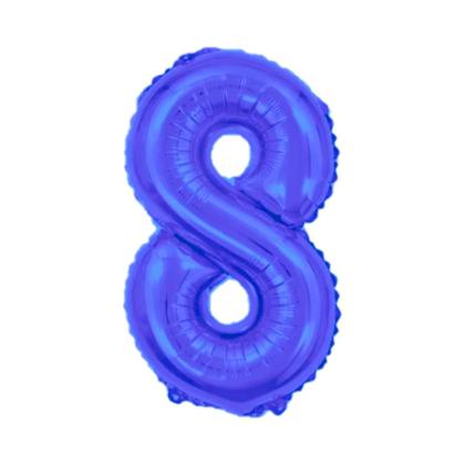 Imagem de Kit 2 Cortinas Metalizadas e Balão Número +Inflador Ar- Azul