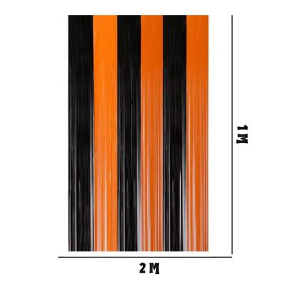 Imagem de Kit 2 Cortinas Metalizadas Em Fita Para Decoração Halloween