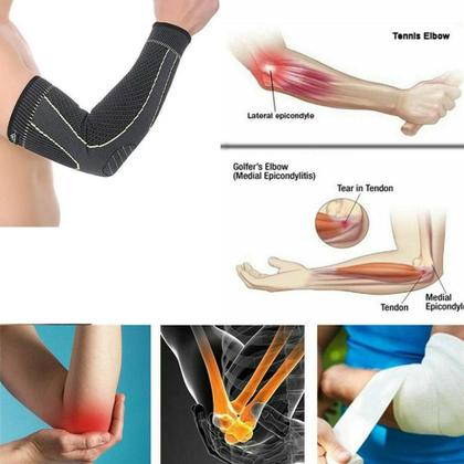 Imagem de Kit 2 Cotoveleira Ortopédica De Compressão Braço Proteção Meia Esporte Ginastica