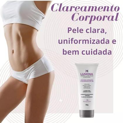 Imagem de Kit 2 Creme Clareador Corporal Axila e Virilha Lumina + 1 Creme Clareador Facial Nova Pele
