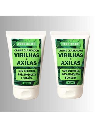 Imagem de Kit 2 Creme Clareador de Virilhas e Axilas Amazônico 100ml Clareia manchas escuras cotovelos, virilh