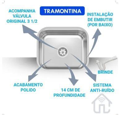 Imagem de Kit 2 Cuba Inox Tramontina Standard 40x34x14 Fosca Ref: 94081/556 C/Sifão