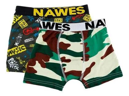Imagem de Kit 2 Cuecas Boxer Nawes Estampadas Microfibra Conforto N23