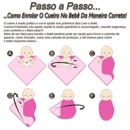 Imagem de Kit 2 Cueiro Bordado Luxo Bebê Manta Flanelado Maternidade