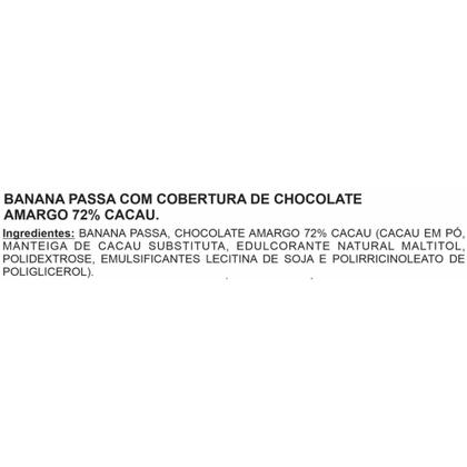 Imagem de Kit 2 Cx Barra de Fruta Banana Chocolate Amargo Sem Glúten Sem Lactose 72% Cacau 20x28g