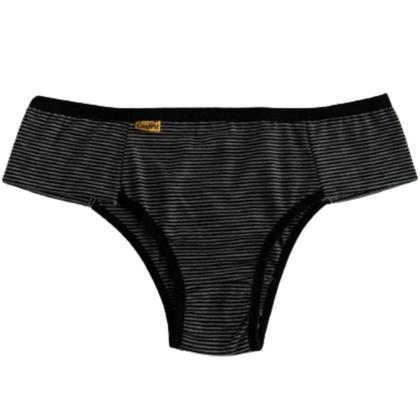 Imagem de Kit 2 De Calcinha Tanga Conforto Lingerie Feminina Microfibra Listrada Cores Diversas Adulto