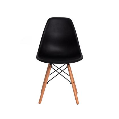 Imagem de Kit 2 De Jantar Cadeiras Charles Eiffel Eames Preta Base Madeira