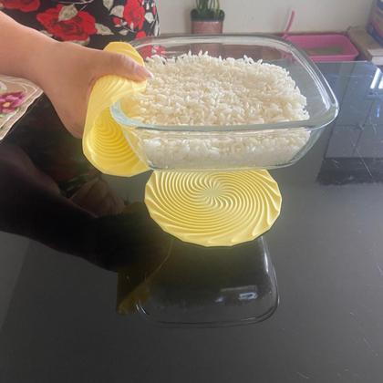 Imagem de Kit 2 Descanso de Panela Suporte Apoio Em Silicone Para Mesa