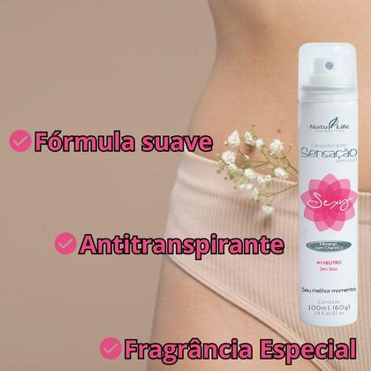 Imagem de Kit 2 Desodorante Íntimo Sexy Morango com Chantilly + 1 Sabonete Íntimo Líquido Sensação Morango
