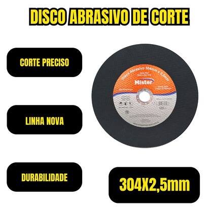 Imagem de Kit 2 Disco de Corte Fino Abrasivo 304x2,5mm Ferramentas