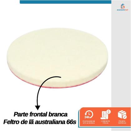 Imagem de Kit 2 Disco de Feltro Boina Polimento de Vidros com Fecho Aderente 5 Polegadas 125mm
