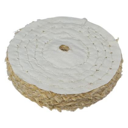 Imagem de Kit 2 Discos de Polimento Costurado Sisal com Tecido Branco 6" - Poli-max