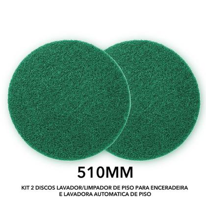 Imagem de Kit 2 discos verde limpador de piso para enceradeira 510mm