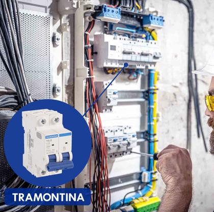 Imagem de Kit 2 Disjuntor bipolar Tramontina para chuveiro iluminação tomadas 10a 16a 20a 25a 32a 40a 50a 63a