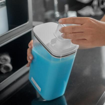 Imagem de Kit 2 Dispenser Amaciante Sabão Líquido em Pó 2,3L Organizador com dosador Ou