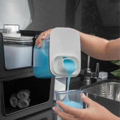 Imagem de Kit 2 Dispenser Amaciante Sabão Líquido em Pó 2,3L Organizador com dosador Ou