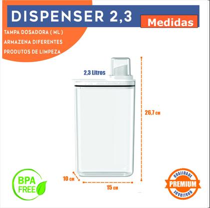 Imagem de Kit 2 Dispenser Amaciante Sabão Líquido em Pó 2,3L Organizador com dosador Ou