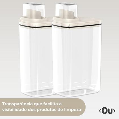Imagem de Kit 2 Dispenser Lavanderia Sabão Pó Líquido Organizador 2,3l