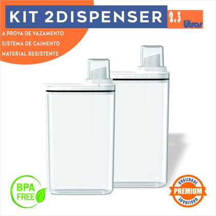 Imagem de Kit 2 Dispenser Sabão Amaciante 2,3 Lt Dosador Lavanderia Ou