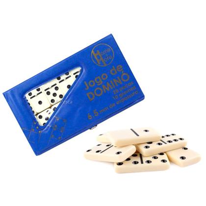 Imagem de Kit 2 Dominós plástico Jogo Profissional Estojo com 28 Peças
