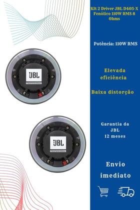 Imagem de Kit 2 Driver JBL D405-X Fenólico 110W RMS 8 Ohms