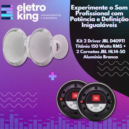 Imagem de Kit 2 Driver Jbl D409ti Titânio + 2 Cornetas Jbl Hl14 Branca