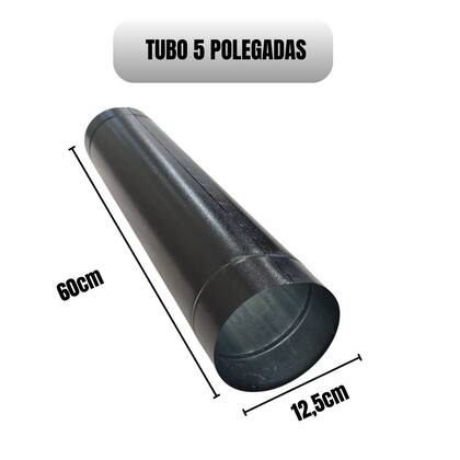 Imagem de Kit 2 Duto 5 Preto 60cm Chaminé Churrasqueira Qualidade