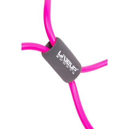 Imagem de Kit 2 Elástico Extensor em Oito e 1 Via Para Treino Nível Leve Rosa Liveup