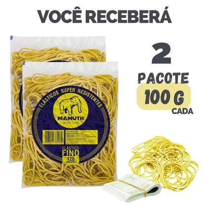Imagem de Kit 2 Elástico Para Amarrar Dinheiro 200G Fino Pacote 240 Unidades