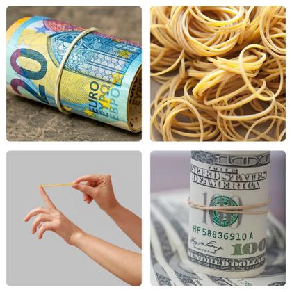 Imagem de Kit 2 Elástico Para Amarrar Dinheiro 200G Fino Pacote 240 Unidades