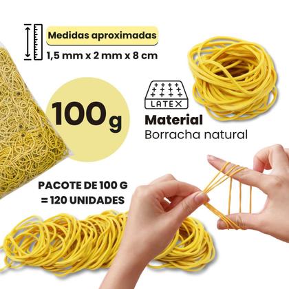Imagem de Kit 2 Elástico Para Amarrar Dinheiro 200G Fino Pacote 240 Unidades