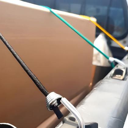 Imagem de Kit 2 Elástico para Moto Corda para Bagageiro 1,50mts Gancho de Metal Resistente Multiuso