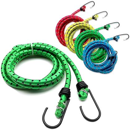 Imagem de Kit 2 Elástico para Moto Corda para Bagageiro 1,50mts Gancho de Metal Resistente Multiuso